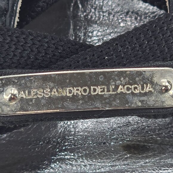 Alessandro Dell'Acqua Black Silver Metallic Fashion High-top Sneakers Mens 10.5 - Picture 13 of 14